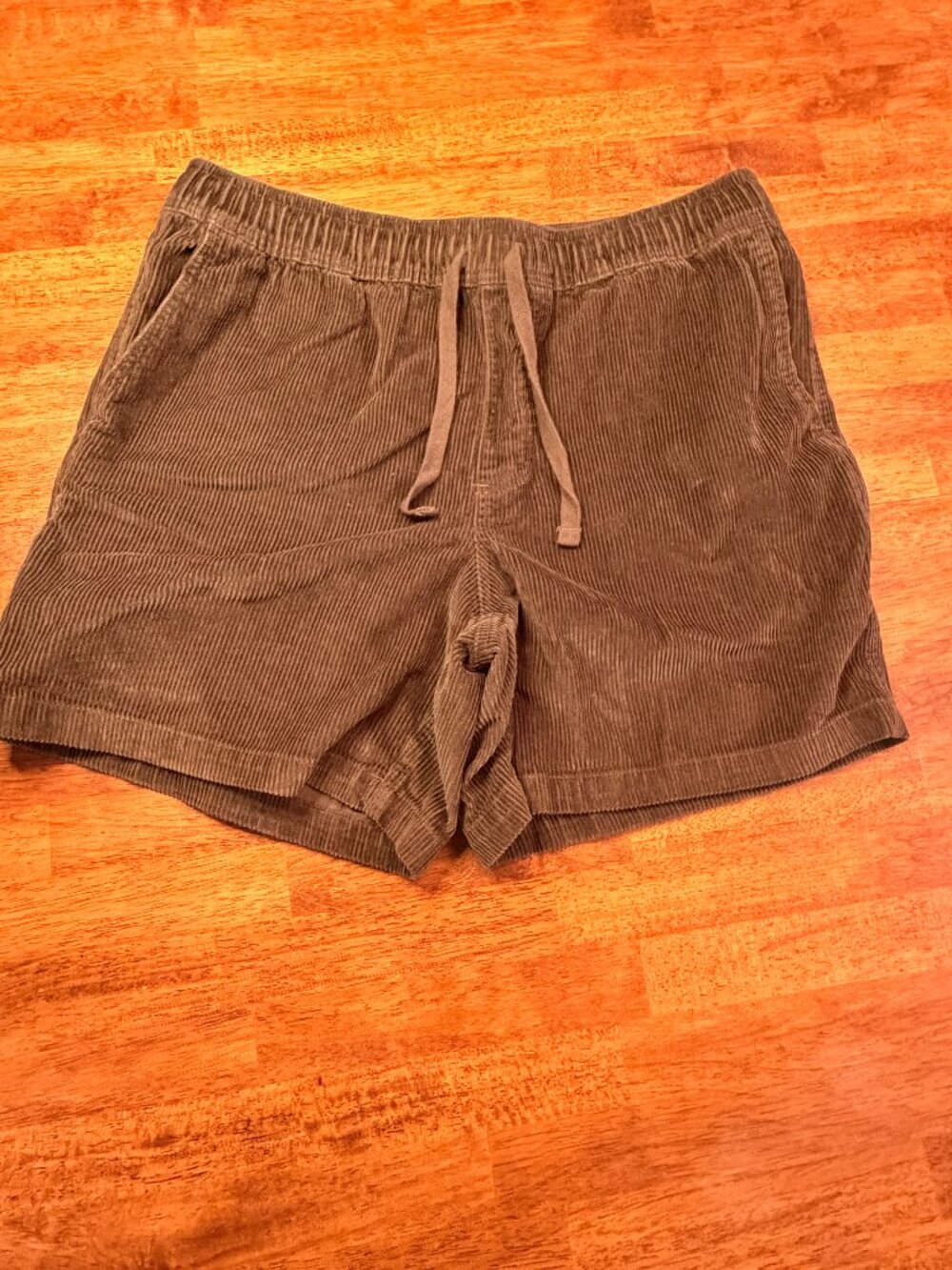 Original Use Green Corduroy Shorts with Carpenter Pockets and Drawstring L